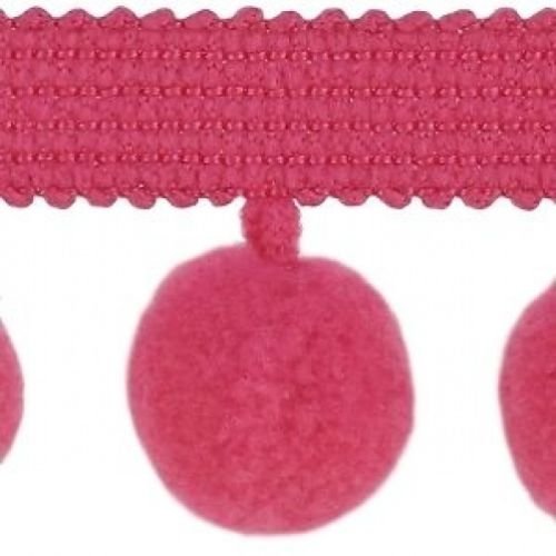 HomeBuy Galon à frange au mètre avec pompon taille xl 2 cm framboise #c 7426757428677 (7426757428677)