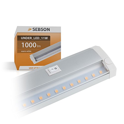 succsale Réglette LED avec une luminosité-60 cm, 11 W & # x223 C?; 70 W Under LED 11 W, 1000LM, 3000 K, Blanc chaud, 120 ° 7426787820779 Sebson LED