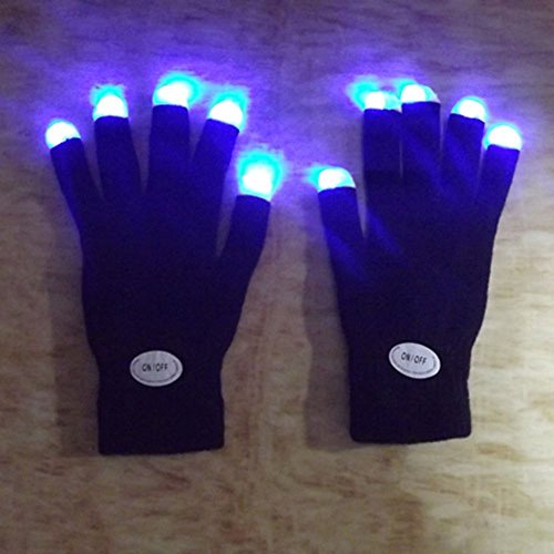 Gants de led glow light eclairage de doigt gant...