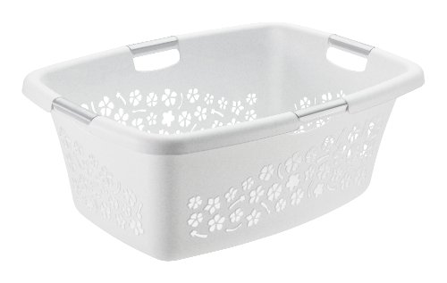 Rotho 2044009 Flowers Panier à Linge Gris 50 L