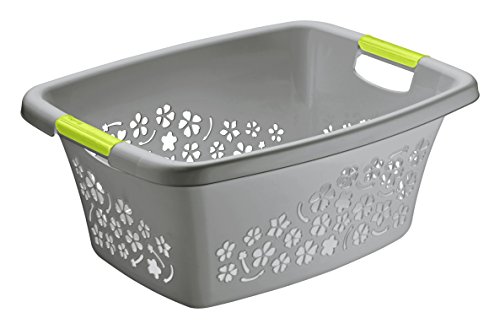 Rotho Panier à linge Motif fleurs, Plastique, g...