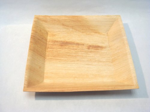 25 assiettes palmier carrées design biodegradab...