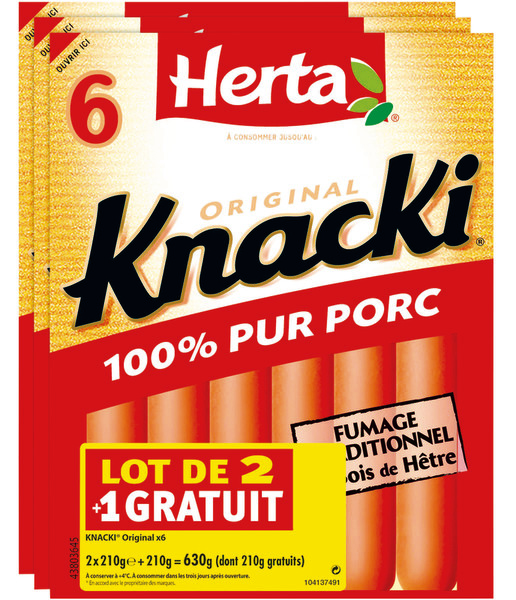 KNACKI ORIGINAL 100 % PUR PORC HERTA