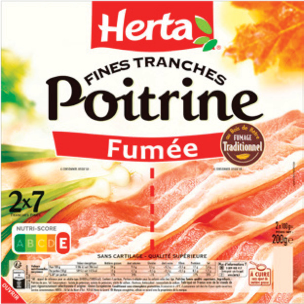 FINES TRANCHES DE POITRINE FUMÉE 
