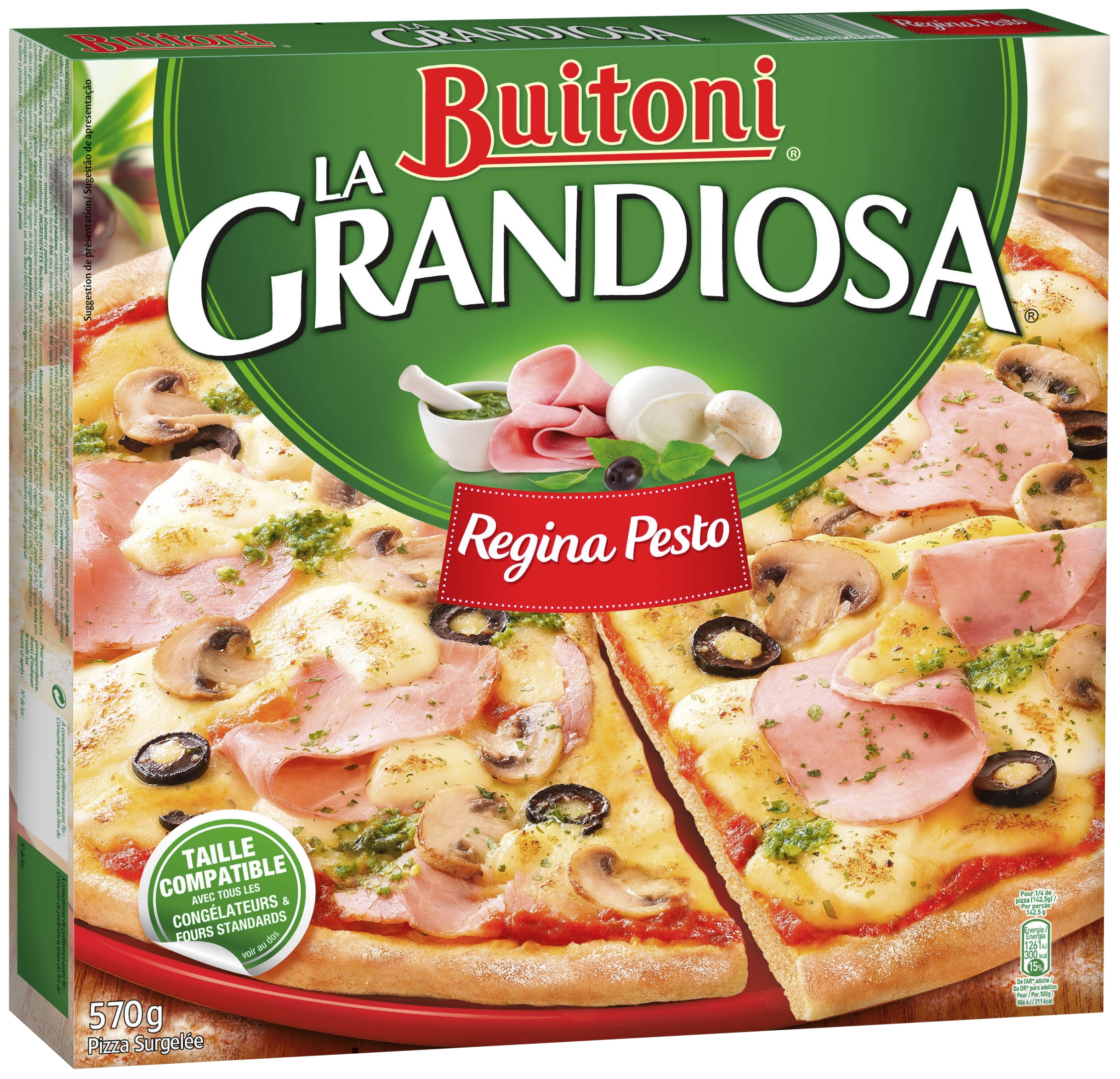 Pizza Grandiosa regina pesto surgelée Buitoni