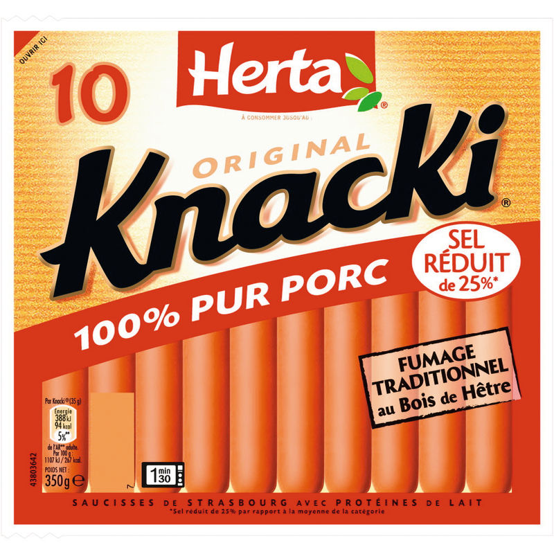 KNACKI 100% PUR PORC herta