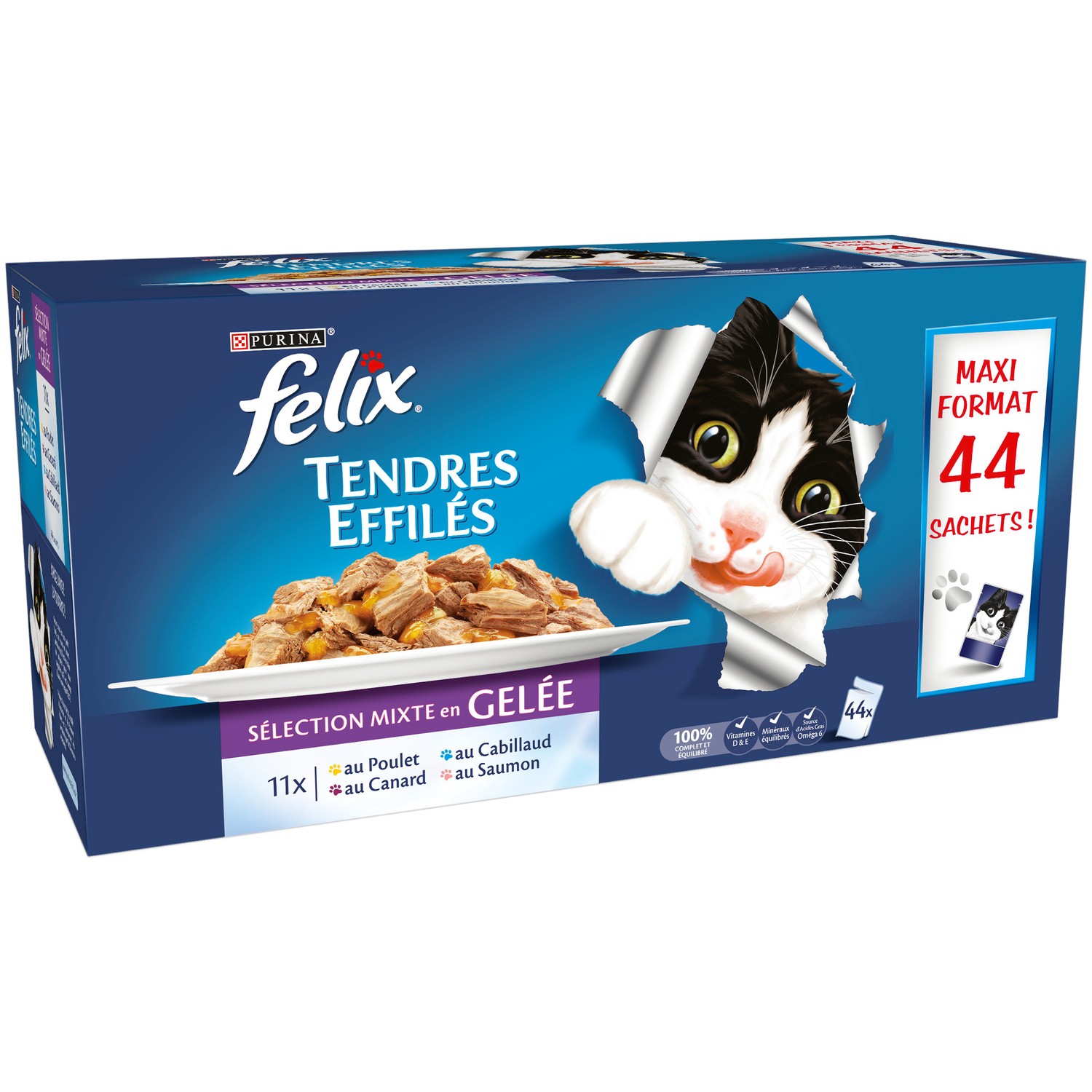 Patée pour chat effilés de la mer et aux viand ...