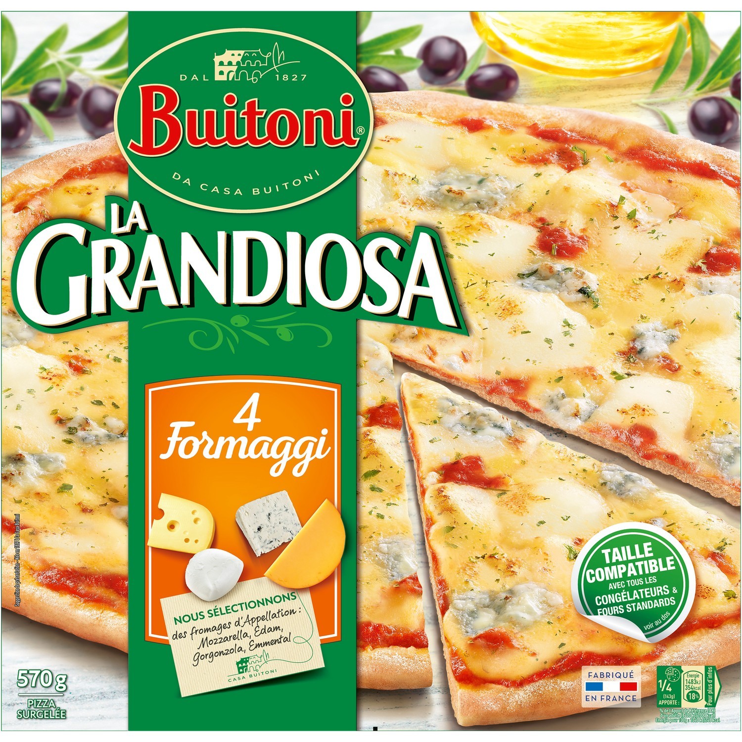 Pizza fromages généreux GRANDIOSA