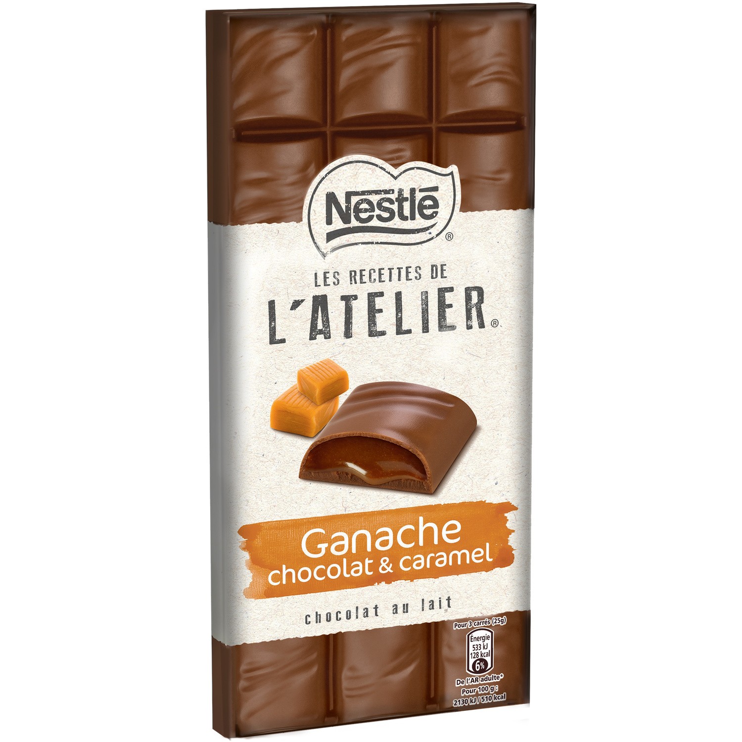 Chocolat au lait ganache caramel NESTLE