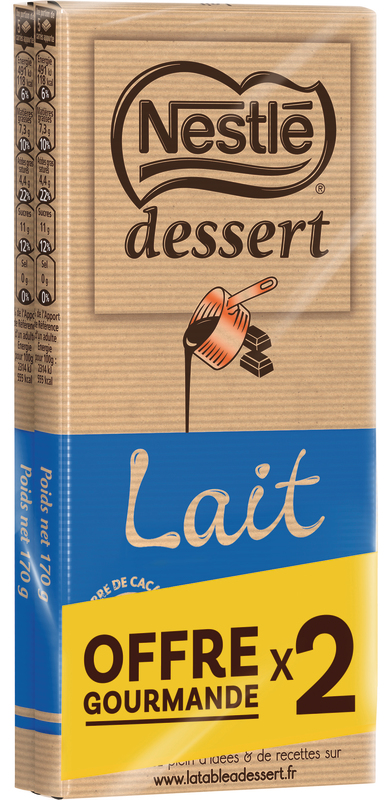 TABLETTES DE CHOCOLAT DESSERT LAIT NESTLÉ