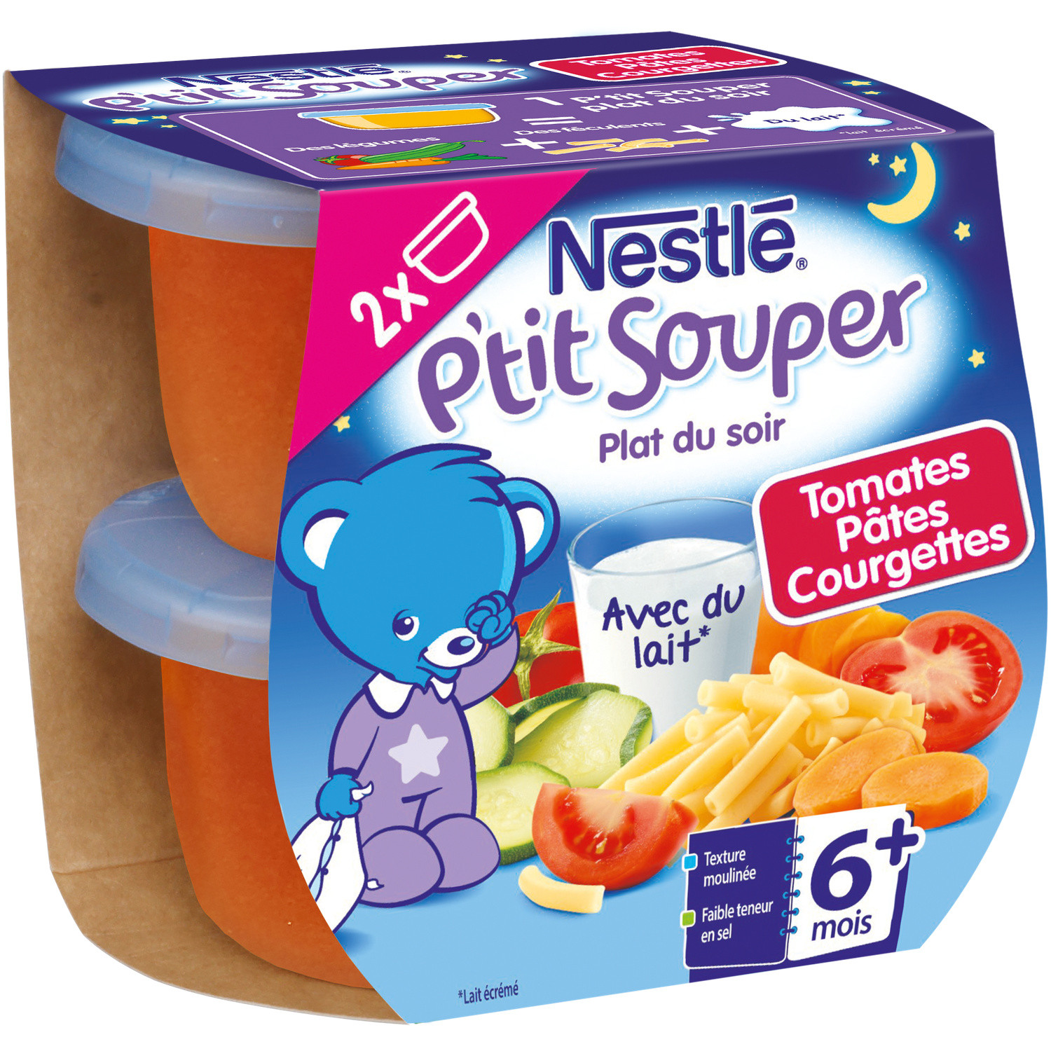 NESTLE P'TIT SOUPER Plat bébé 6+ mois tomates pâtes NESTLE P'TIT SOUPER code EAN 7613035832503 
