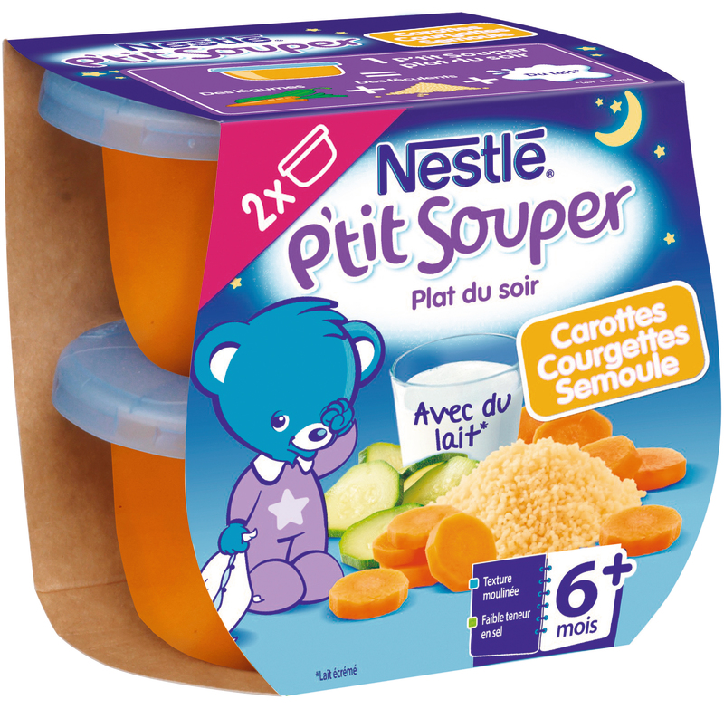 P'TIT SOUPER CAROTTES COURGETTES SEMOULE Nestlé