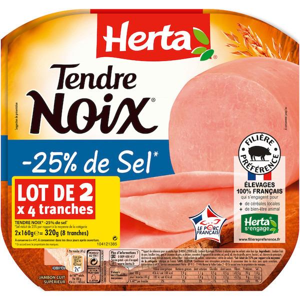 Jambon Tendre Noix -25% de sel