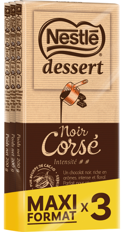 TABLETTES DE CHOCOLAT DESSERT NOIR CORSÉ Nestlé