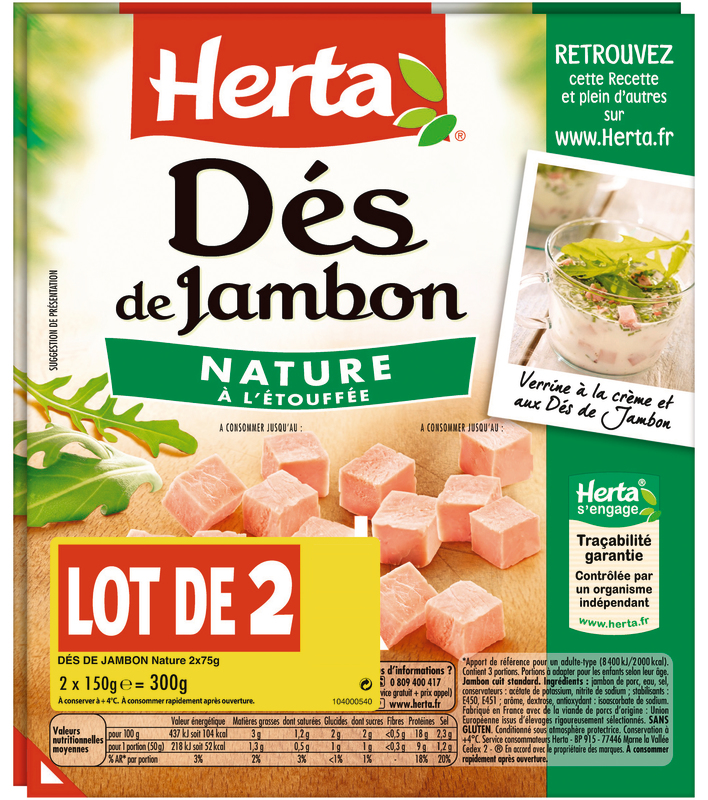 DÉS DE JAMBON NATURE herta
