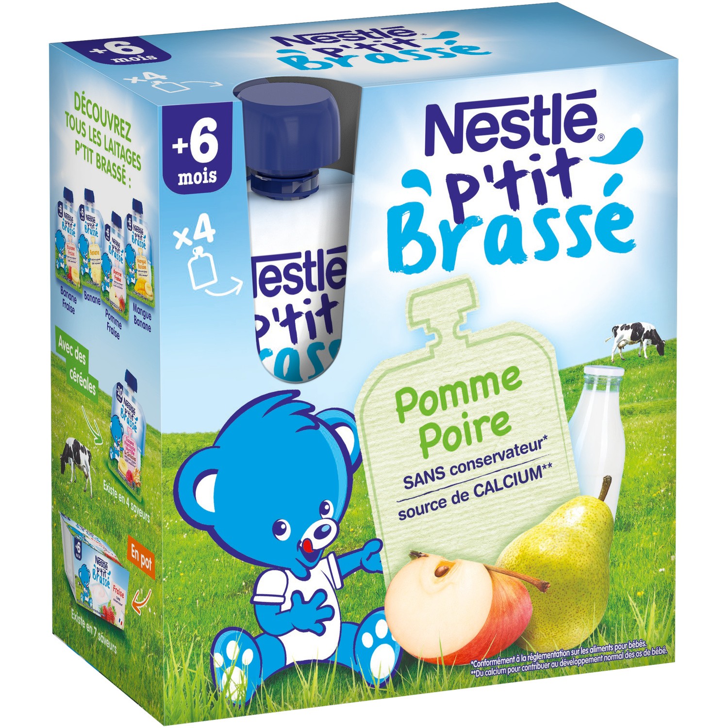 Desserts bébé 6+ mois, pommes poire NESTLE P'TI...