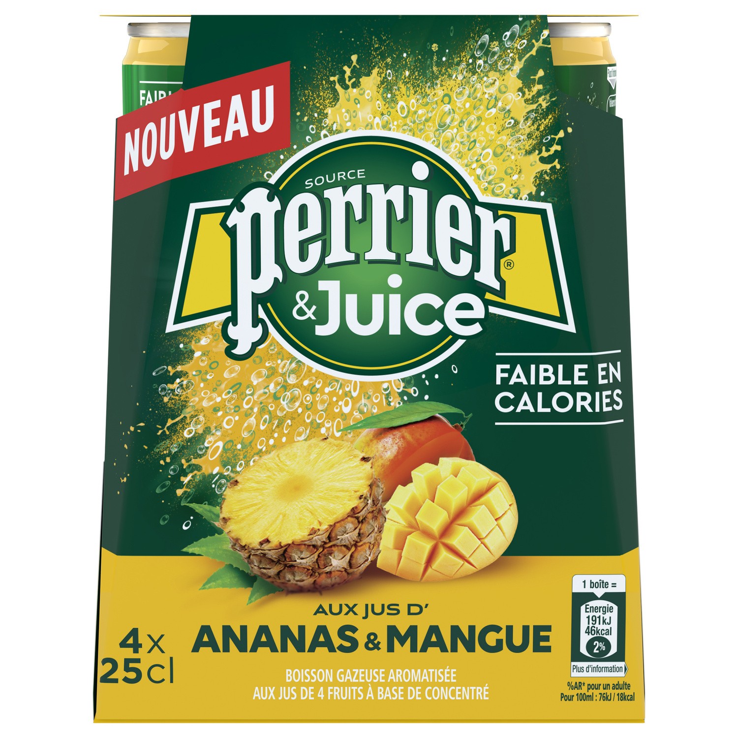 Boisson gazeuse ananas & mangue PERRIER