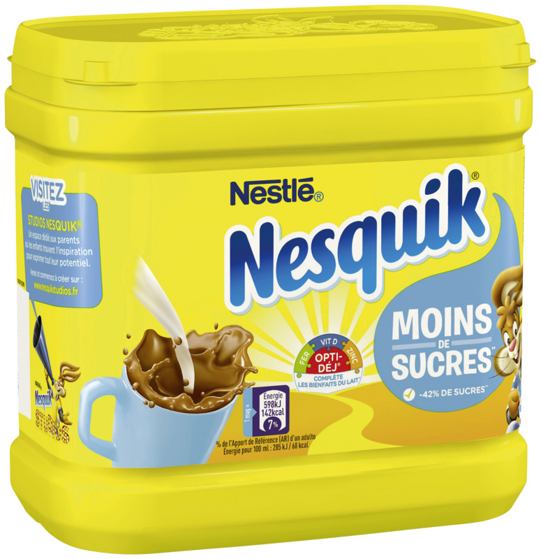 POUDRE CHOCOLATÉE AVEC MOINS DE SUCRE NESQUIK