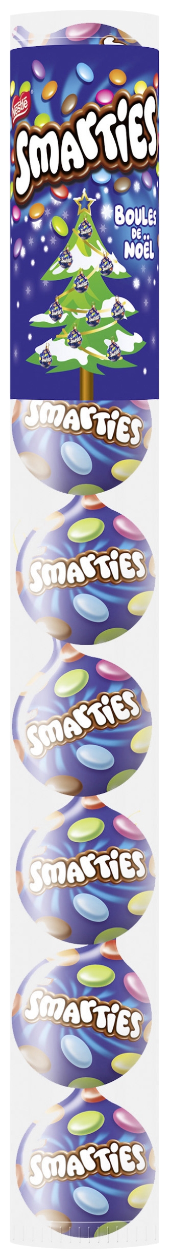 Tube boules de Noël Smarties