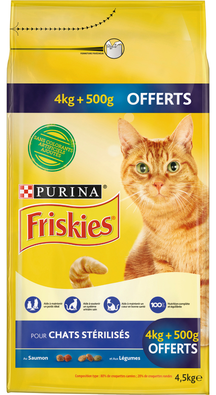 CROQUETTES CHAT STÉRILISÉ SAUMON ET LÉGUMES FRI...