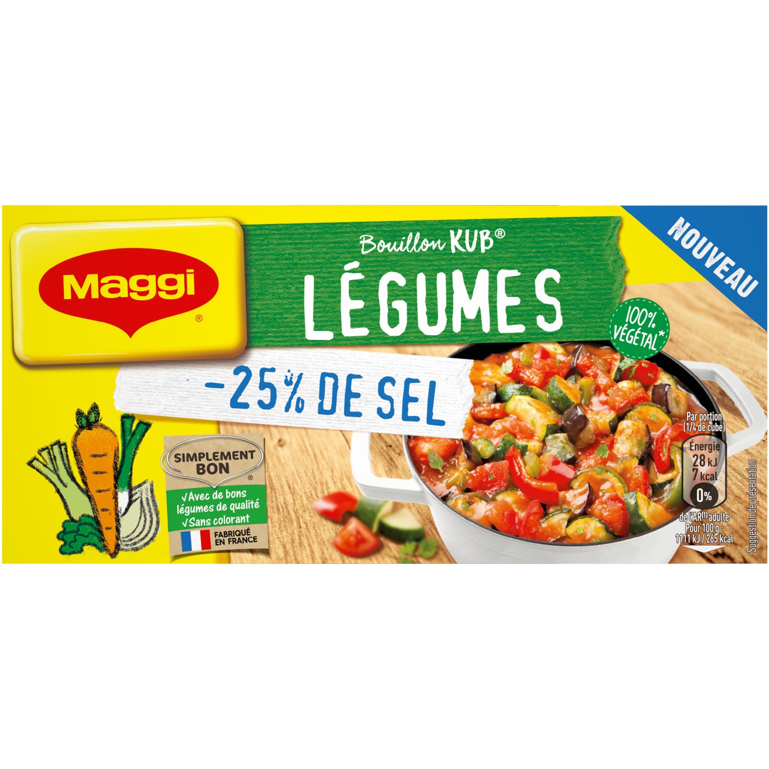 bouillons en cubes légumes en sel réduit MAGGI