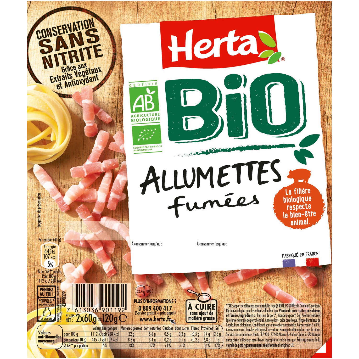Allumette fumée Bio HERTA