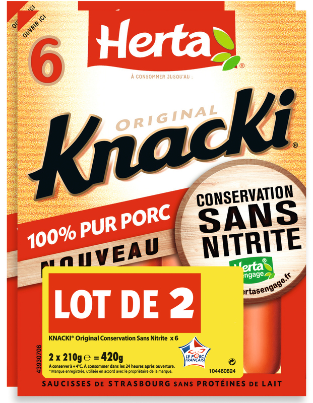 KNACKI PORC CSN 6 PIÈCES 2X210G herta