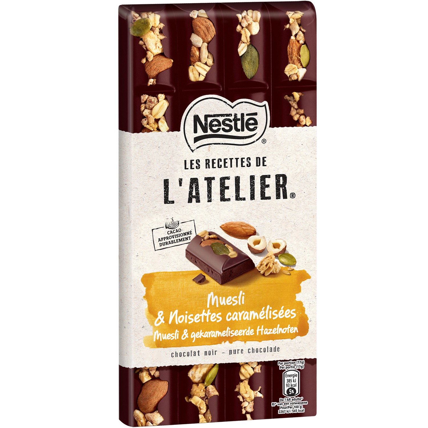 RECETTES DE LATELIER Chocolat noir muesli l'atelier NESTLE 7613038008301 (7613038008301)