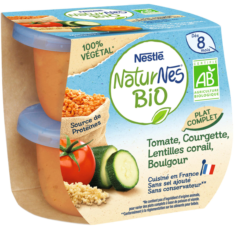 POTS NATURNES BIO TOMATE, COURGETTE LENTILLES C...