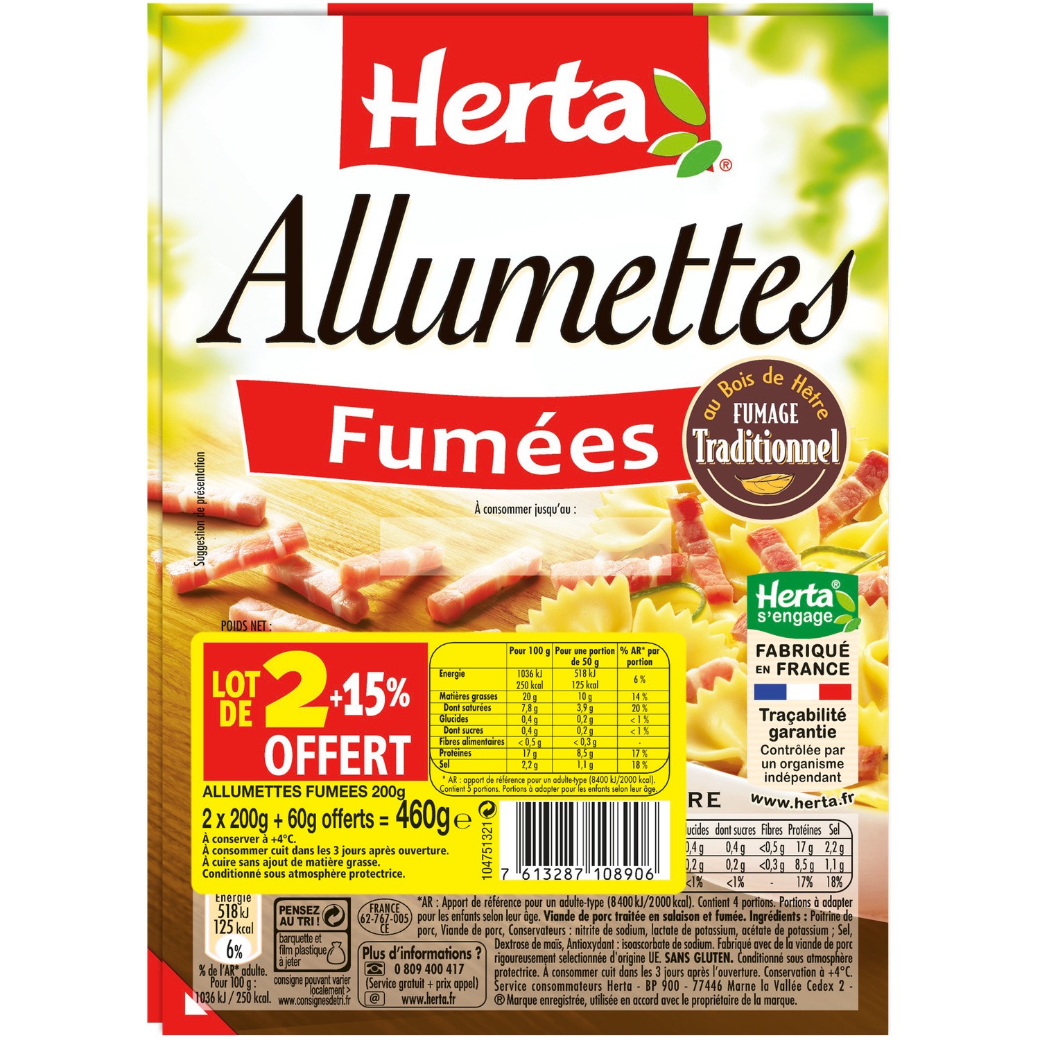 Allumette fumées HERTA