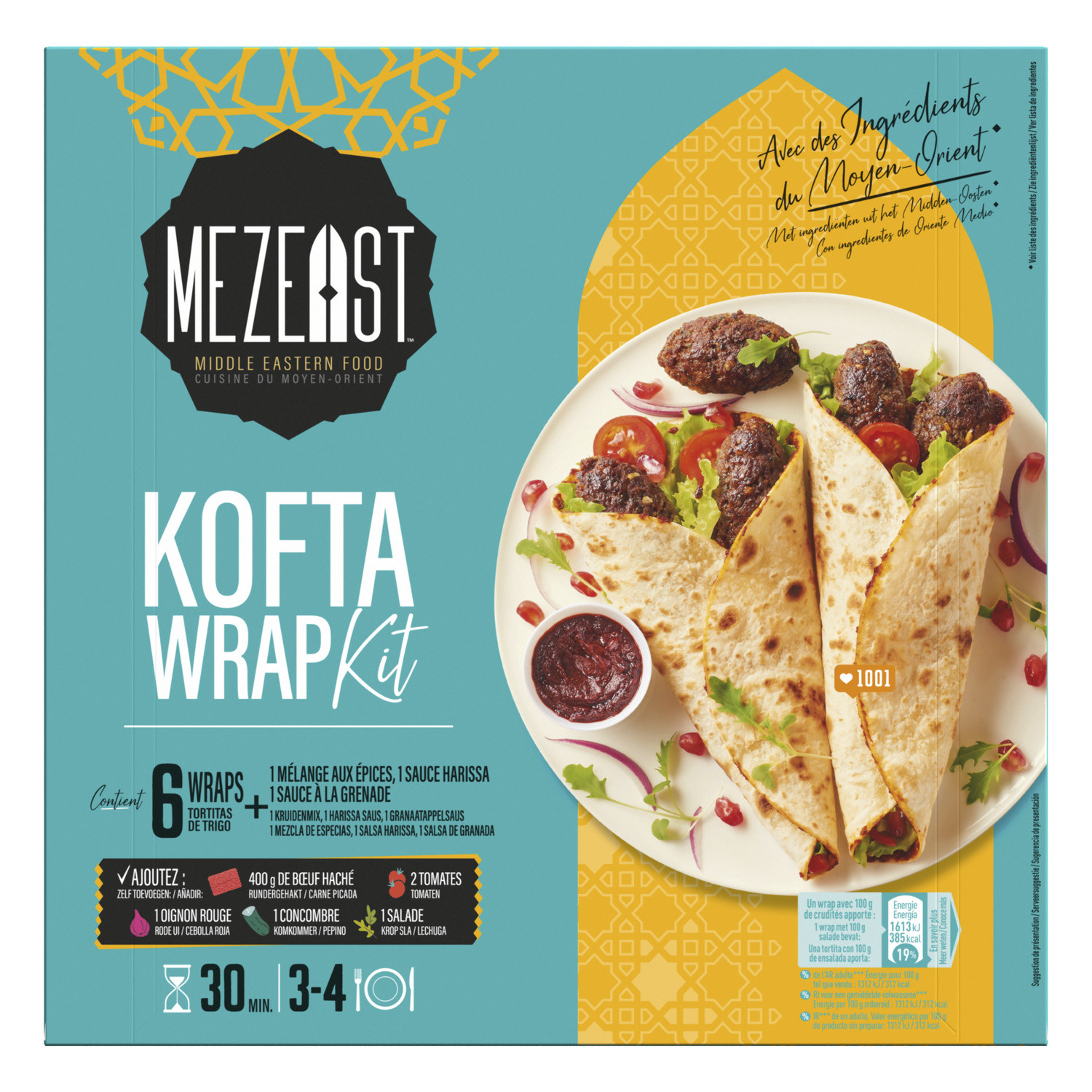 Plat cuisiné du Moyen-Orient Kit de Wrap Kofta ...