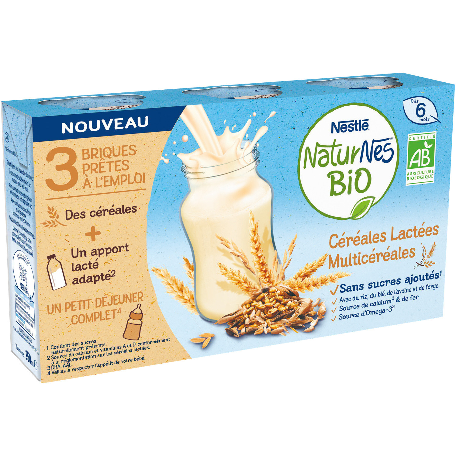 NATURNES Céréales pour bébé Lactés  NESTLE  Bio NATURNES code EAN 7613287197528 
