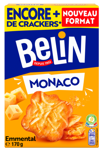 BELIN CRACKERS MONACO EMMENTAL MAXI FORMAT 
 code EAN 7622202023989 