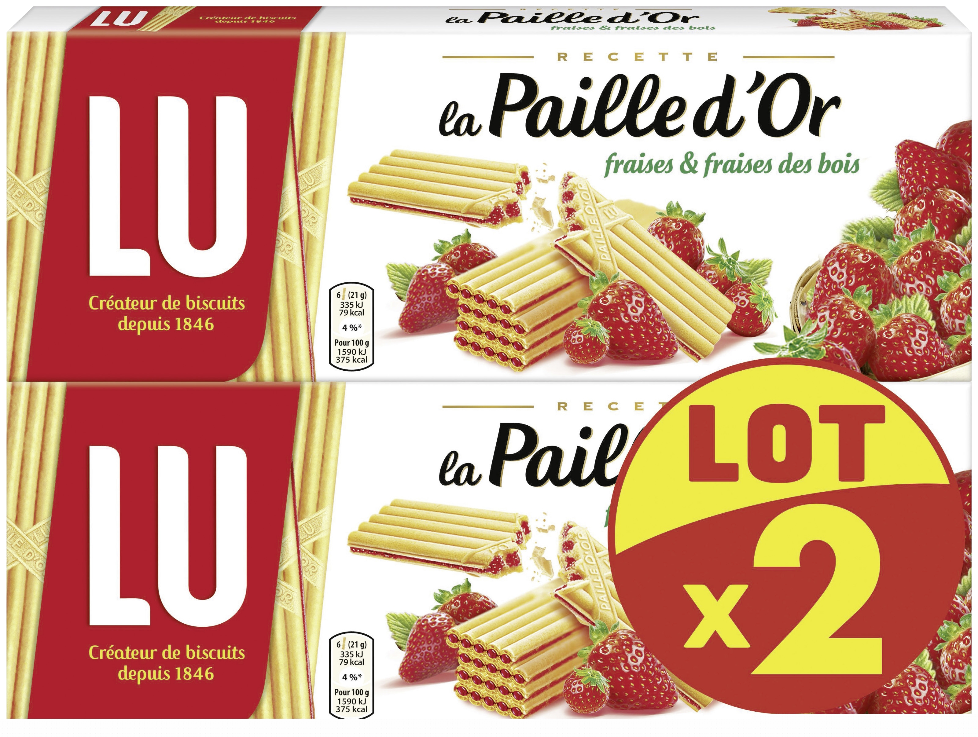 La paille d'or fraise et fraise des bois Lu