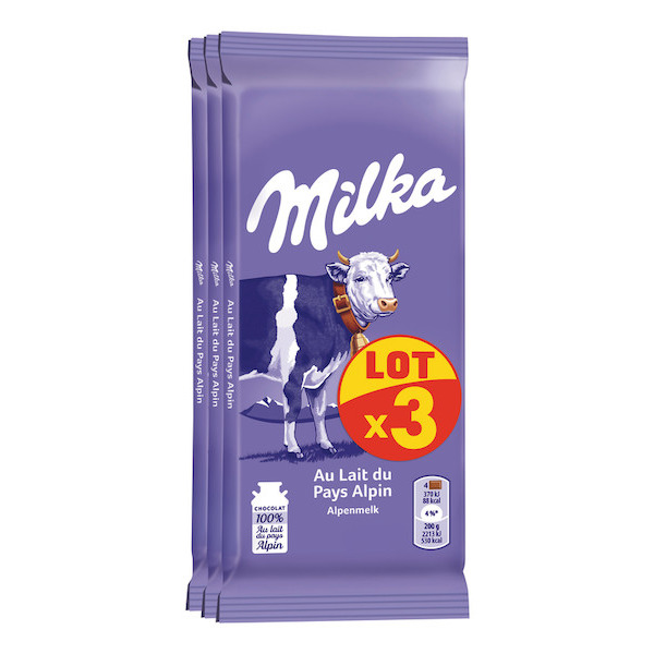 Tablettes de chocolat au lait du pays alpin