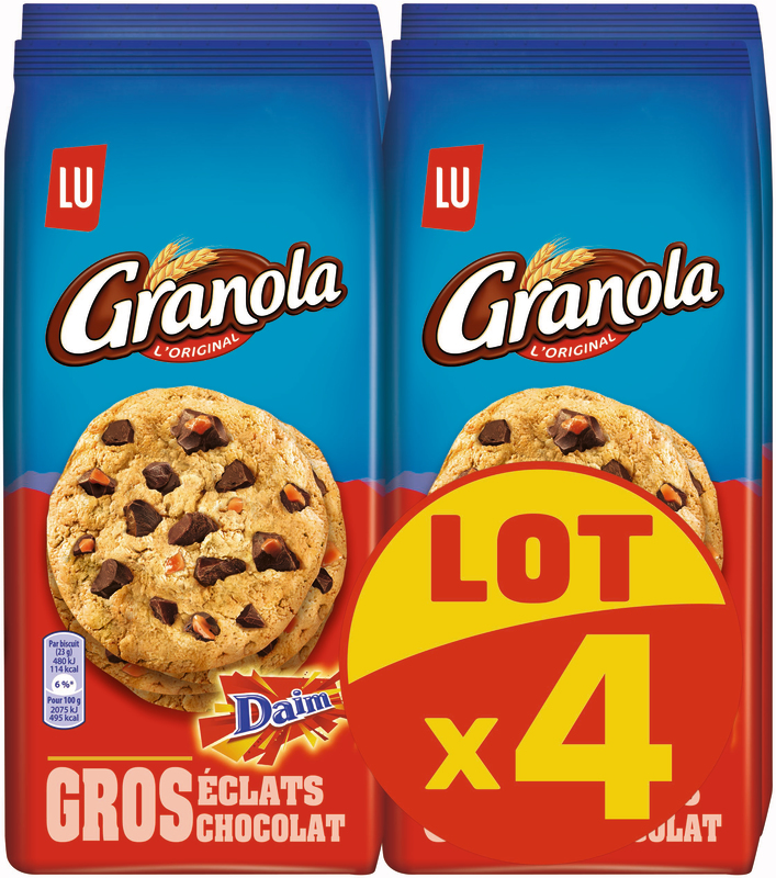 GRANOLA COOKIES DAIM GROS ÉCLATS DE CHOCOLAT Lu 7622210354693 Lu GRANOLA COOKIES DAIM GROS ÉCLATS DE CHOCOLAT Lu 7622210354693 Lu