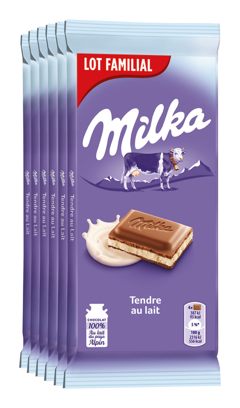 TABLETTES DE CHOCOLAT TENDRE AU LAIT