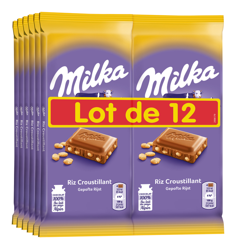 TABLETTES DE CHOCOLAT LAIT ET RIZ Milka