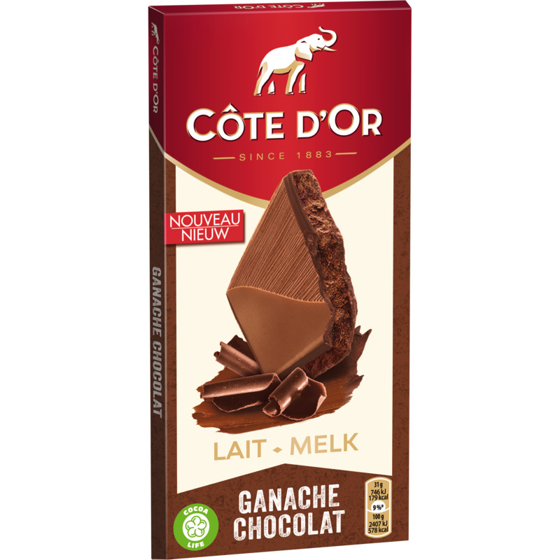 TABLETTE LAIT GANACHE CHOCOLAT Côte d'or