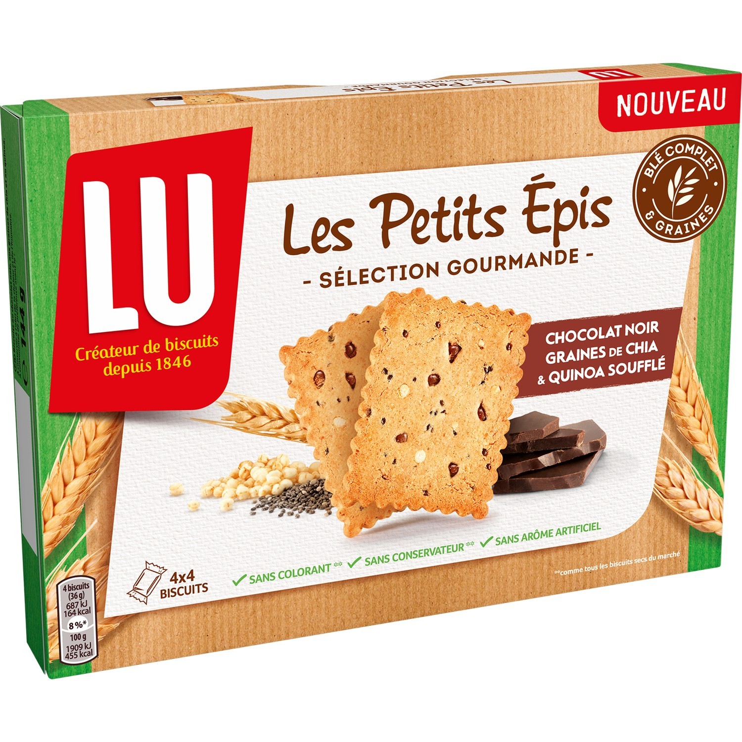 Biscuits les petits épis aux graines chocolat LU