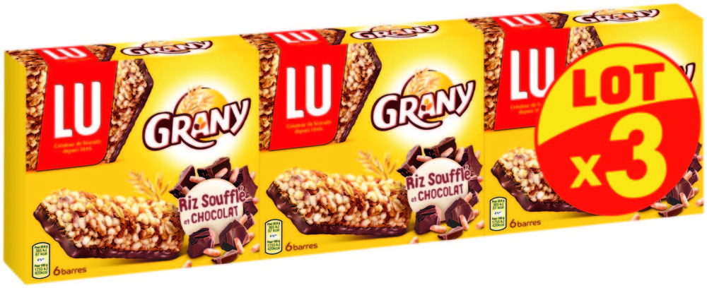 BARRES DE CÉRÉALES AU RIZ SOUFFLÉ ET CHOCOLAT “GRANY” 7622210864321 (7622210864321)