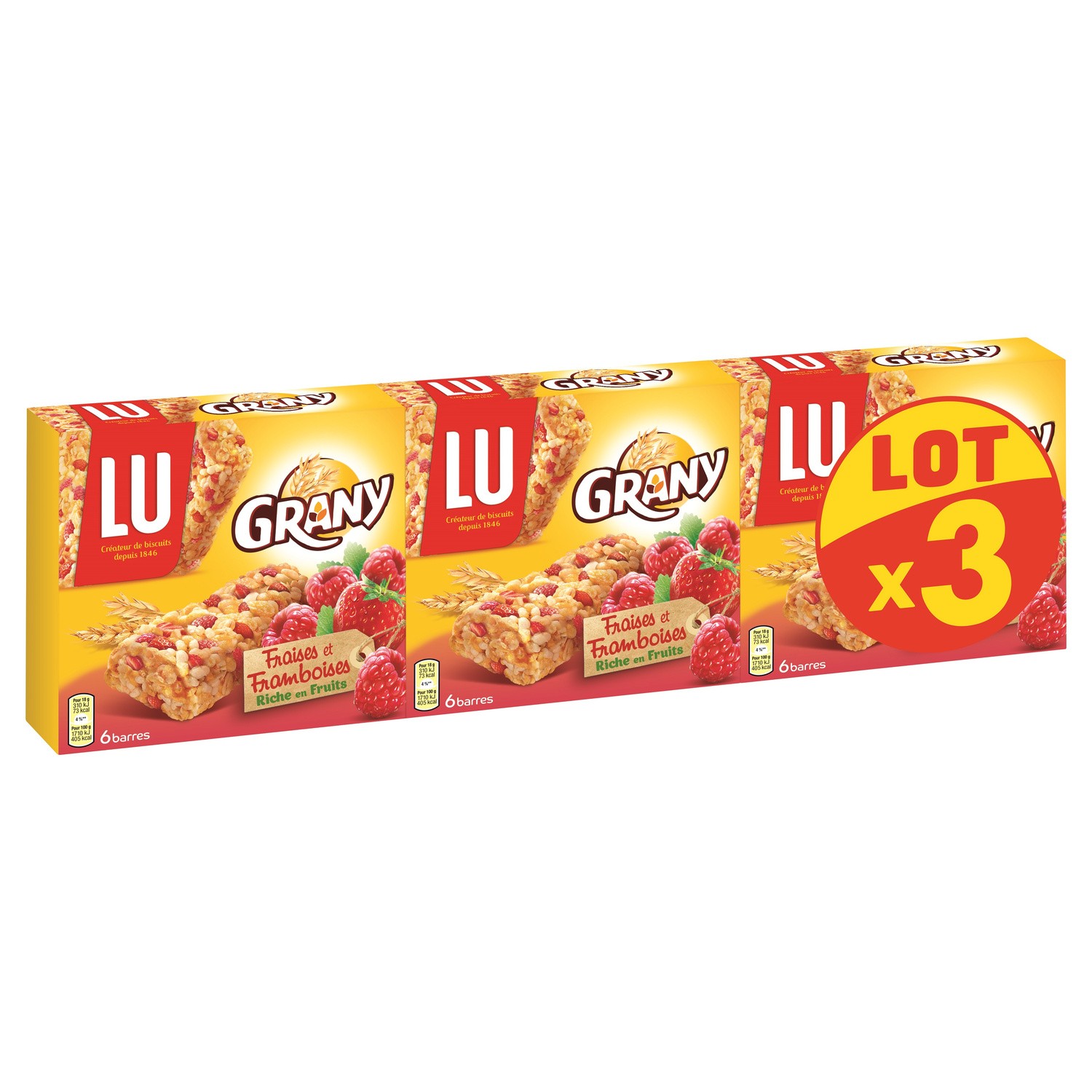 Barres de céréales fraises framboises GRANY