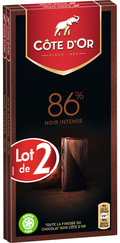 TABLETTES DE CHOCOLAT NOIR BRUT 86% CACAO Côte ...