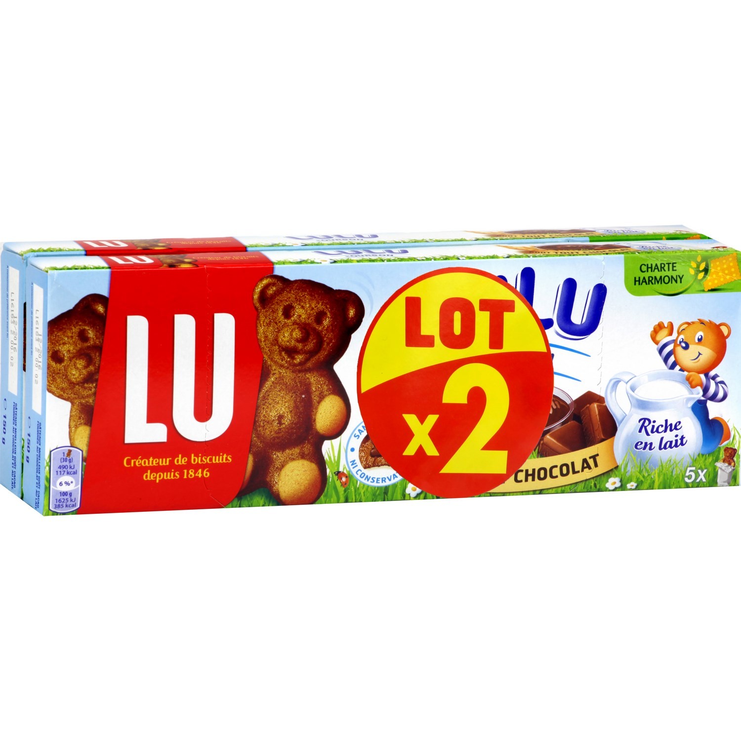 LULU CASTAGNETTE Gâteaux chocolat et lait LULU L'OURSON code EAN 7622300707736 