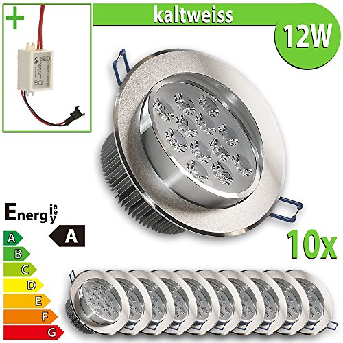 Spot led encastrable rond vidaxl lot 12, blanc ...