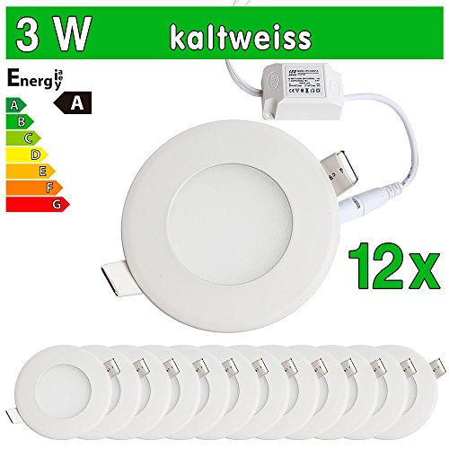 Ultraslim panneau led smd 2835 3w rond blanc fr...