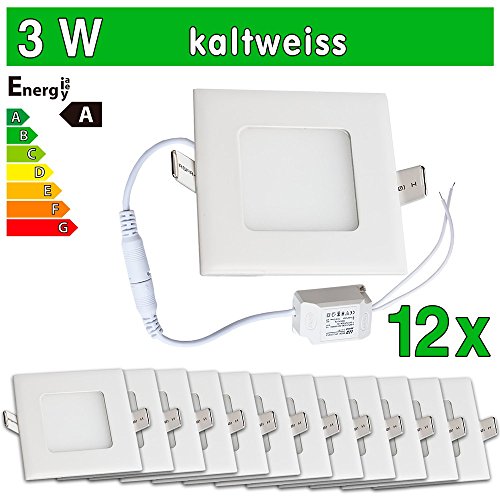 12x ultraslim panneau led smd 2835 3w carré blanc froid 7630034475975 LEDVero 12x ultraslim panneau led smd 2835 3w carré blanc froid 7630034475975 LEDVero