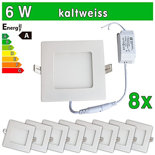 8x ultraslim panneau led smd 2835 6w carré blanc froid 7630034476156 LEDVero 8x ultraslim panneau led smd 2835 6w carré blanc froid 7630034476156 LEDVero