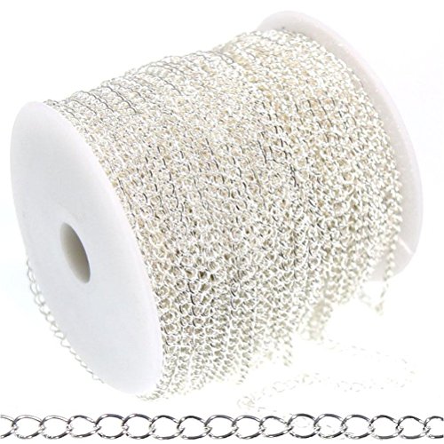 3 Mètres de chaîne maillons 5 x 3 mm. - Argenté...