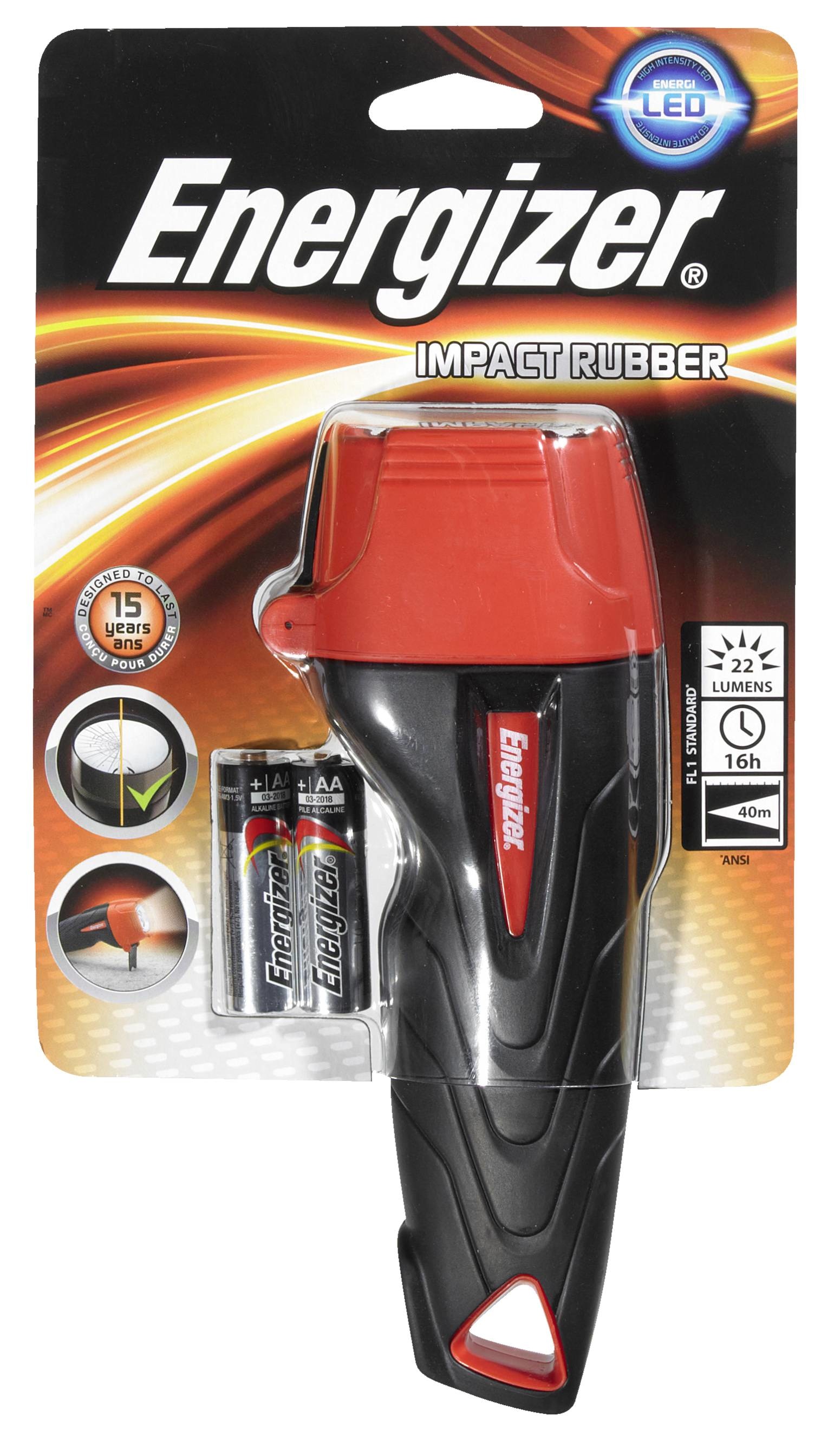 Torche impact rubber large avec 2 piles LR6 (AA)